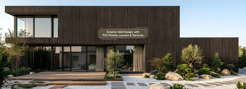 Exterior Wall Design with PVC Panels, Louvers & Textures