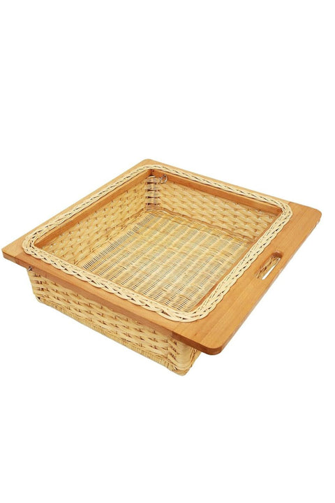 wooden wicker basket